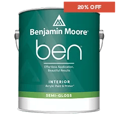 Ben® Interior Paint - Semi-Gloss - 1 Gallon Can Cut